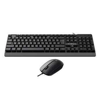 Комплект (клавиатура и мышь) Vinga KBS-270, проводной, USB, черный