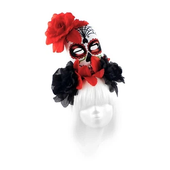 Обруч Carnival Muerte с фатой SETA Decor 19-901BLK-RD
