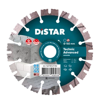 Круг алмазный отрезной Distar Technic Advanced 1A1RSS/C3-H 150 x 22.23 Сегментный диск для бетона и гранита 14315347012 (10088)