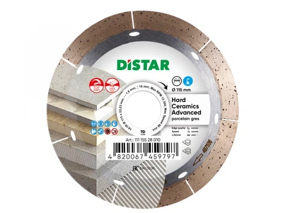 Круг алмазний відрізний 1A1R 115x1,6/1,2x10x22,23 Hard ceramics Advanced Distar (11115528010)