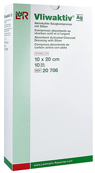 Пов'язка для усунення неприємного запаху, антибактеріальна Lohmann Rauscher стерильна Vliwaktiv Ag 10 х 20 см х 10 шт (4021447309408)