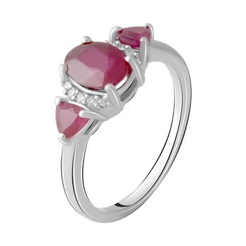 Серебряное кольцо с натуральным рубином 2.732ct, вес изделия 2,89 гр (2065326)