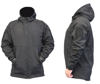 Тактическая куртка Tactic с капюшоном softshell Черный размер S (5000HB-S)