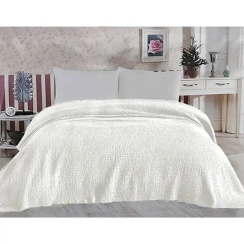 Винтажное хлопковое покрывало DIAMOND MUSLIN KREM 220х240см крем