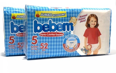 Підгузки-трусики Bebem Розмір 5, 12-17 кг, 104 шт