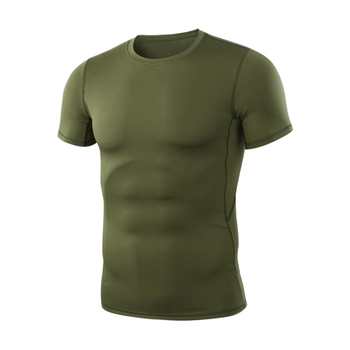 Тактическая футболка с коротким рукавом Lesko A159 Green L армейская военная для охоты и рыбалки повседневная