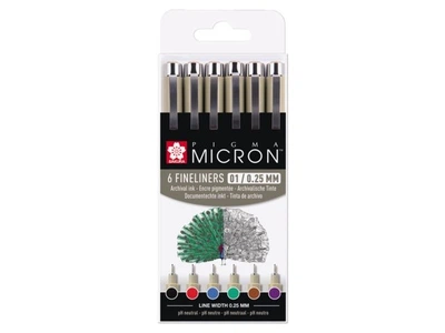 Набор линеров Sakura Pigma Micron 01 Basic 6цв.