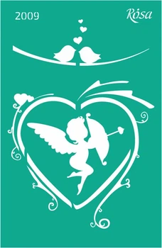 Трафарет самоклеющий Rosa Talent №2009 Влюбленные сердца 13х20см