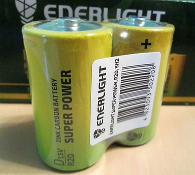 Батарейки ENERLIGHT SUPER Power D/R20 (2шт)