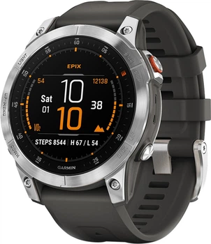 Спортивний годинник Garmin Epix 2 47 mm Slate/Stainless Steel with Silicone Band (753759281007)