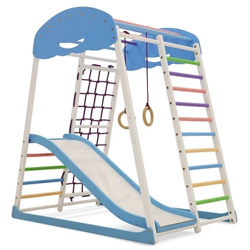 Детский спортивный комплекс Baby Sport SB SportWood Sky Plus 1 для дома 132х130х85 см Разноцветный (SportWood Sky Plus 1)