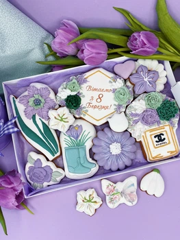 Имбирный пряник Sweets&joys Набор большой "8 марта" №1 20х30 см