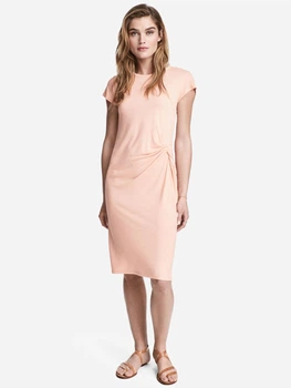 Платье-футболка миди женское H&M 0533296 S Коралловое (KAY2000001252253)
