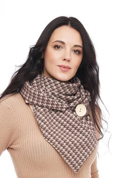Шарф "Эдинбург" большой MyScarf теплый универсальный в коричневую клетку