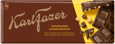 Черный шоколад Karl Fazer с фундуком 200 г (6416453015265)