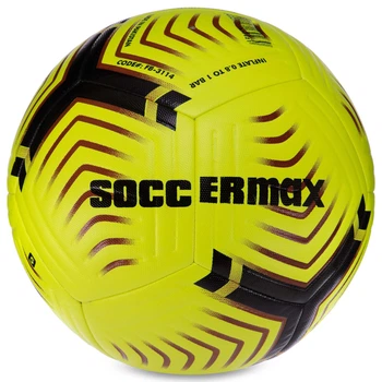 Мяч футбольный HYBRID SOCCERMAX FIFA FB-3114 №5 PU Желтый-черный-зеленый