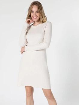 Плаття коротке осіннє жіноче Colin’s CL1055900 XS Beige (8682240947103)