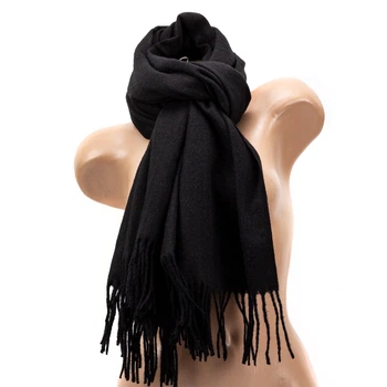 Женский кашемировый шарф LuxWear S128011 черный