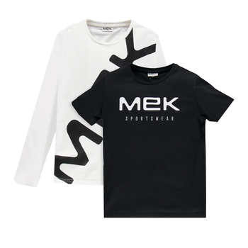 Комплект футболок (2 шт.) для мальчика Mek 193MHFL016-919 черный, белый 140