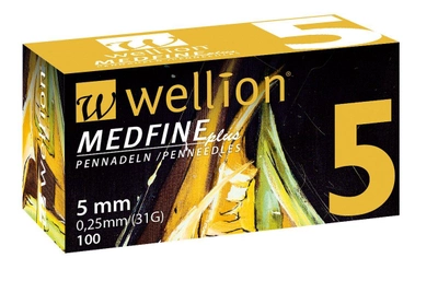 Голки інсулінові Wellion Medfine 5мм, 31G - Велліон Медфайн 5мм