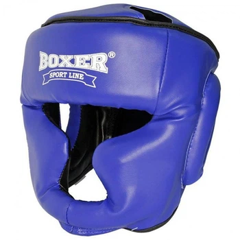 Шолом тренувальний карате BOXER Еліт L шкіра синій