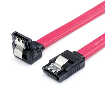 Кабель SATA 7 pin - SATA 7 pin 50см ATCOM красный угловой 90 град. с защелкой (10108)