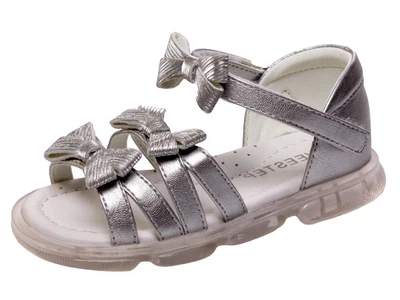 Босоніжки дитячі для дівчинки Weestep (25р) 15см срібні