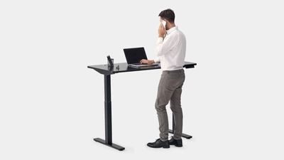 Стіл з регульованою висотою E-TABLE CLASSIC - Чорний/Чорний