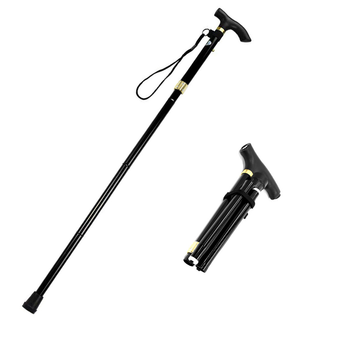 Складная трость с фонариком для пожилых людей треккинговая телескопическая (F_3843-11696)