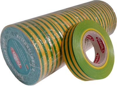 Упаковка изоленты TOSUNlux PVC 20 м 10 шт Желто-зеленая (PVC0131920YG)