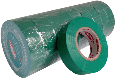 Упаковка изоленты TOSUNlux PVC 20 м 10 шт Зеленая (PVC0131920G)