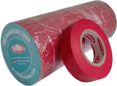 Упаковка изоленты TOSUNlux PVC 20 м 10 шт Красная (PVC0131920R)