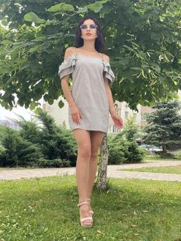 Жіноче плаття з льону Poliit 8835 синій 36