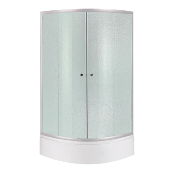 Душова кабіна Lidz Latwa SC90x90.SAT.MID.FR полукругла, скло Frost 4 мм + Душовий піддон KAPIELKA ST90x90x26, з панеллю