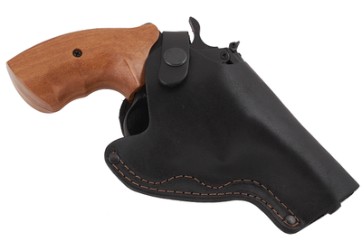 Кобура Револьвер 3 поясная не формованная кожа чёрная MS