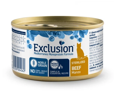 Exclusion Cat Adult Sterilized Beef консервы для стерилизованных кошек с говядиной 85грм