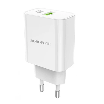 Зарядне мережеве BOROFONE BA55A Crown (PD + QC3.0) (1USB 3A 20W) Білий