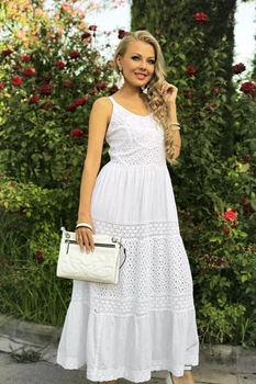 Длинное женское платье Fresh Cotton 634 F-1c 46(L) Белый