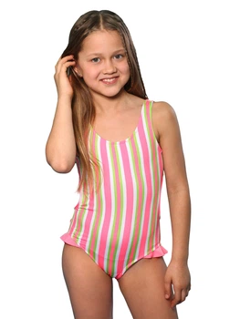 Полосатый сплошной купальник Keyzi Cute small R 146 Полосатый