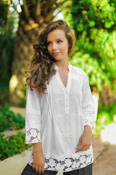 Пляжна туніка із вишивкою бісером Fresh Cotton 353 F-1c 46(L) Білий