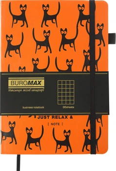 Блокнот деловой Buromax Relax A5 в клетку 96 листов обложка из искусственной кожи Оранжевый (BM.295101-11)