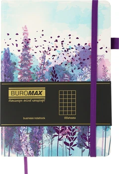 Блокнот деловой Buromax Cherie A5 в клетку 96 листов обложка из искусственной кожи Фиолетовый (BM.295105-07)