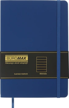 Блокнот деловой Buromax Touch Me A5 в линию 96 листов обложка из искусственной кожи Синий (BM.295202-02)