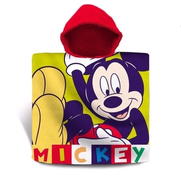 Детское полотенце пончо Euroswan Disney Микки Маус 60х120 см с капюшоном для мальчика 2-6 лет