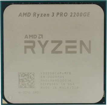 Процессор AMD Ryzen 3 2200GE 3.2GHz/4M (YD2200C6M4MFB) sAM4, tray
