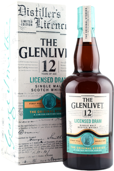 Віскі Glenlivet Licensed Dram 12 років витримки 0.7 л 48% в подарунковій дерев'яній упаковці (5000299633199)