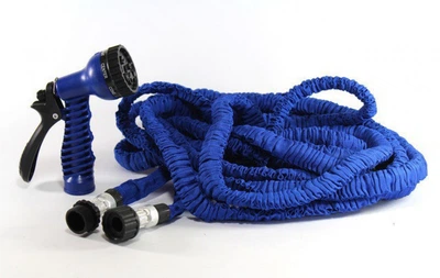 Универсальный автоматически увеличивающейся садовый шланг Xhose Expandable Hose 22,5 м Blue (1-00369-05) + В ПОДАРОК насадка-распылитель для полива