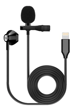 Петличный микрофон с наушником для iPhone FZONE KM-06 LAVALIER MICROPHONE W/ EARPHONE (Lighting)