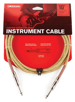 Инструментальный кабель D'ADDARIO PW-BG-10TW Custom Series Braided Instrument Cable - Tweed (3m)