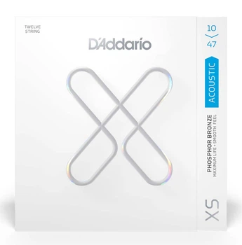 Струни для 12-струнної акустичної гітари D'ADDARIO XSAPB1047-12 XS PHOSPHOR BRONZE EXTRA LIGHT 12-STRING (10-47)